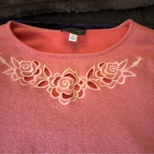 . BOB MACKEYy Pink embroidered  Sweater‎ 🌸 2X